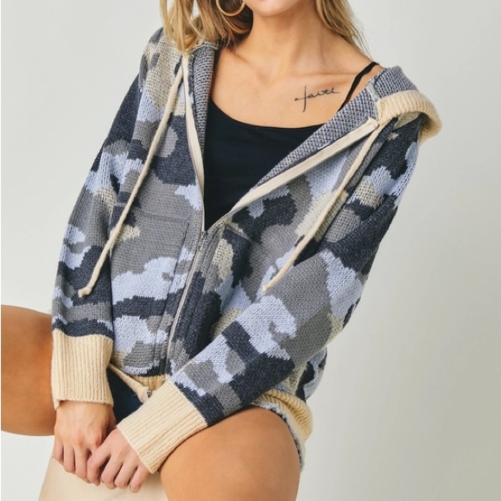 NWT Curvy Military Zip Up Hoodie